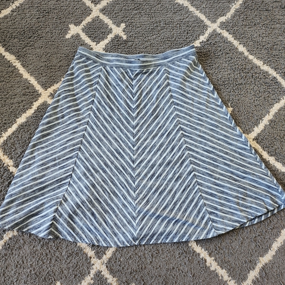 Talbots Petites Black and White Striped Mini Skirt Size P